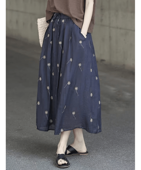 embroidered flare skirt　hm2998