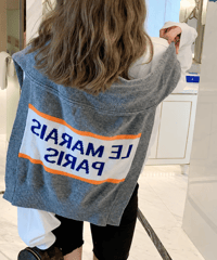 lettered hooded shawl　hm3272