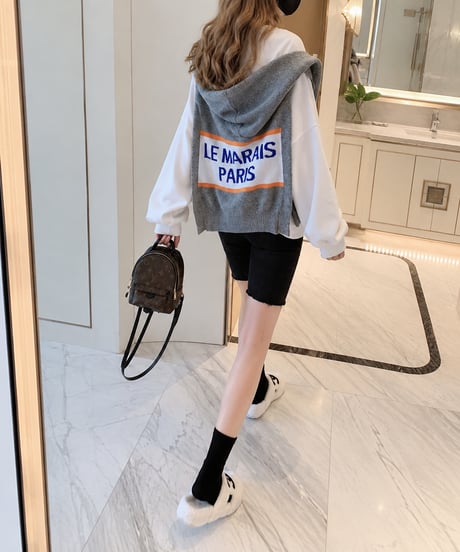 lettered hooded shawl　hm3272