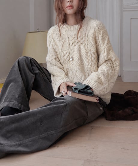 cable knit sweater / 3color　hm3227