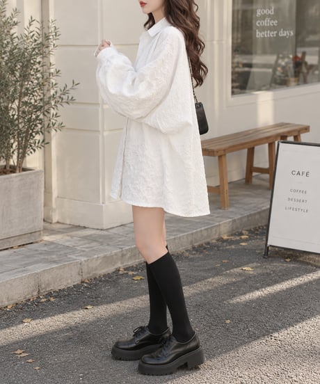 textured oversized shirt　hm3269