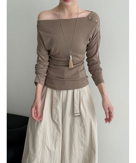 asymmetric button knit / 4color　hm3219