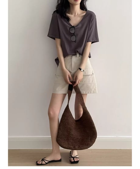 wide neck t-shirt / 7color　hm2280