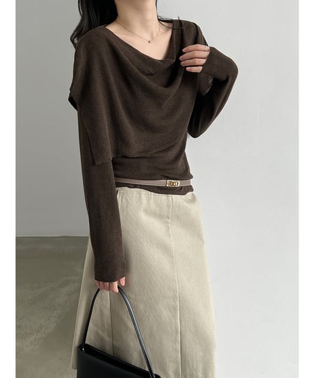 draped knit set / 3color　hm3264