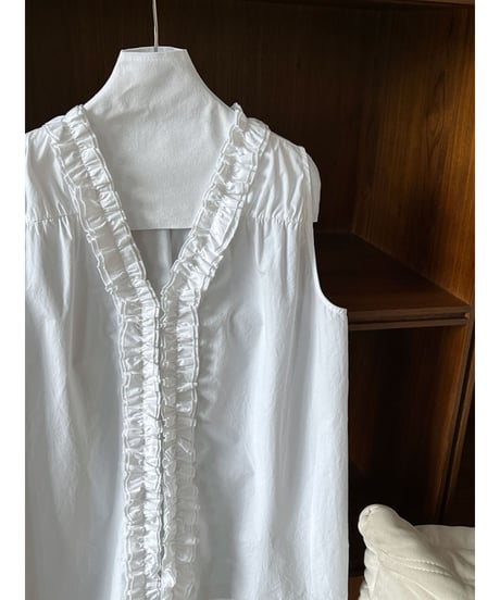 ruffle sleeveless blouse / 2color　hm3011