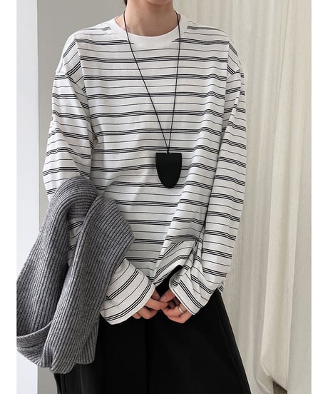 stripe loose tee / 2color　hm3216