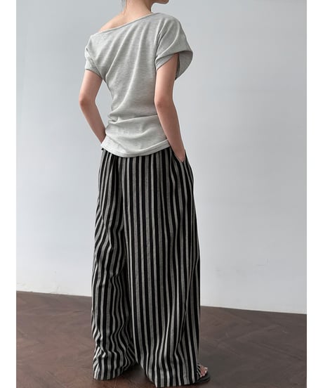 asymmetric ribbed top / 2color　hm3019