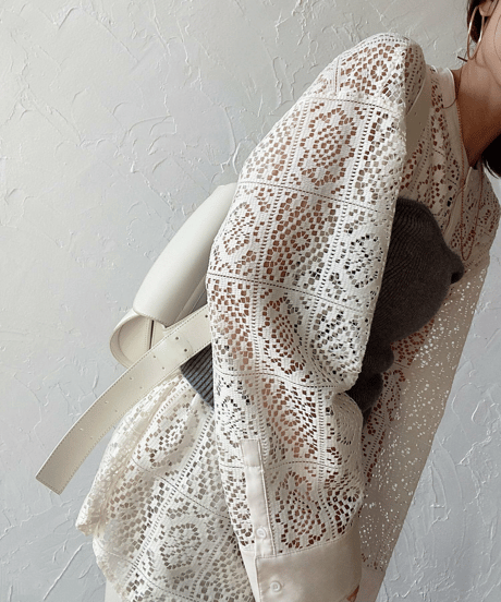 crochet lace blouse / 4color　hm3007