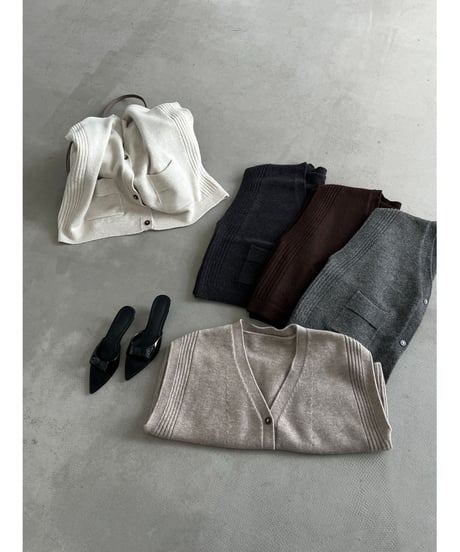 v-neck knit vest / 5color　hm3233