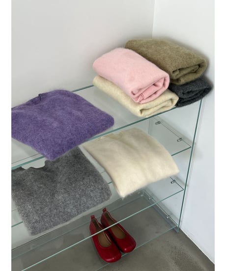 fuzzy crewneck sweater / 7color　hm3260