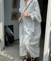 linen shirt dress　hm2992