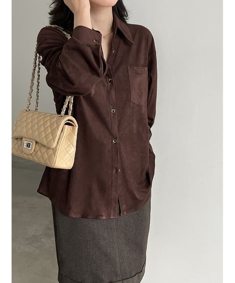 suede touch shirt / 2color　hm3259