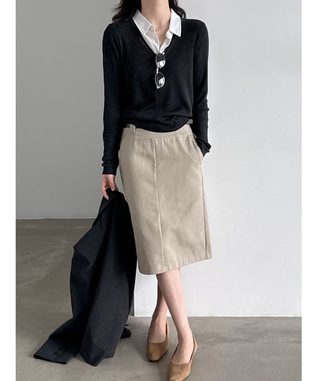 layered collar knit / 2color　hm3229
