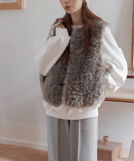 faux fur vest　hm3268