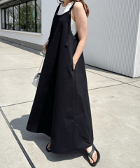 linen strap dress / 4color　hm3001