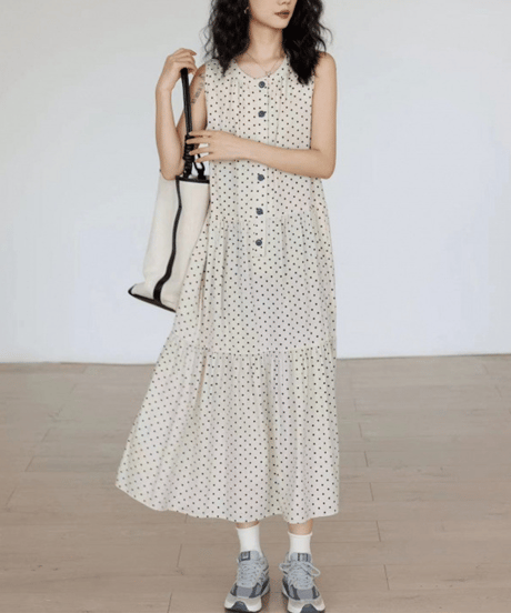 dot sleeveless dress　hm2989