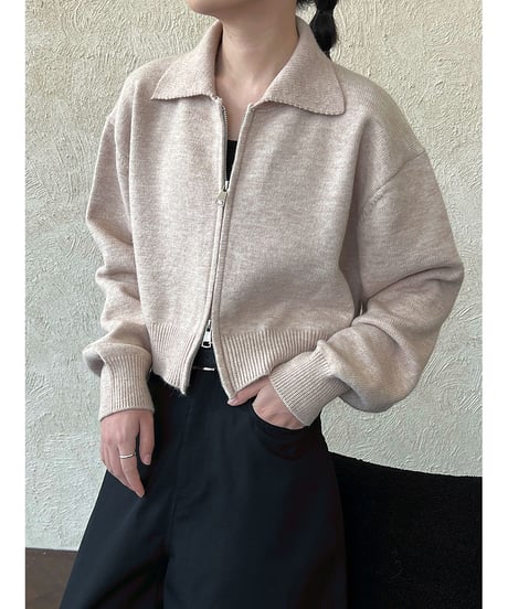zip knit cardigan / 4color　hm3217