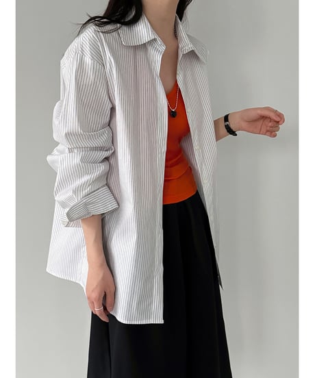 asymmetric stripe shirt / 2color　hm3251