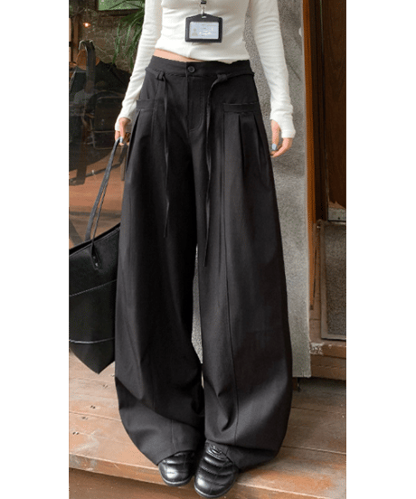 drawstring wide pants / 6color　hm1670
