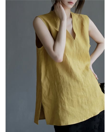 linen sleeveless top / 2color　hm2993