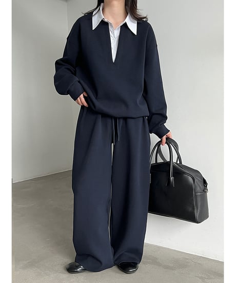 collared sweat set-up / 2color　hm3247