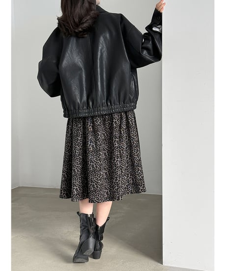 leopard flared skirt　hm3246