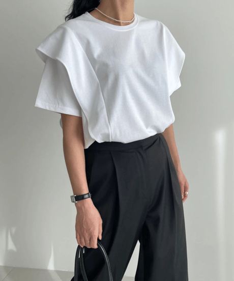 fold sleeve tee / 2color　hm3006