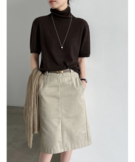 short-sleeve turtleneck top / 4color　hm3263