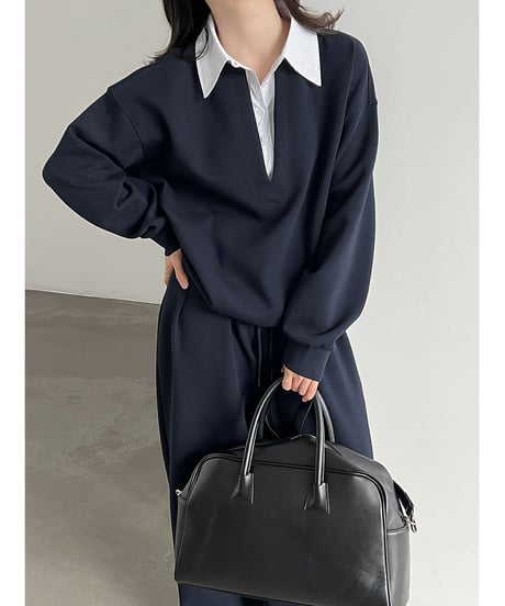 collared sweat set-up / 2color　hm3247