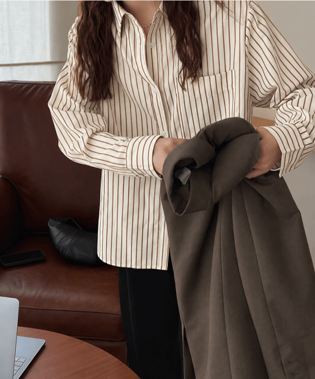 relaxed stripe shirt  　hm2601