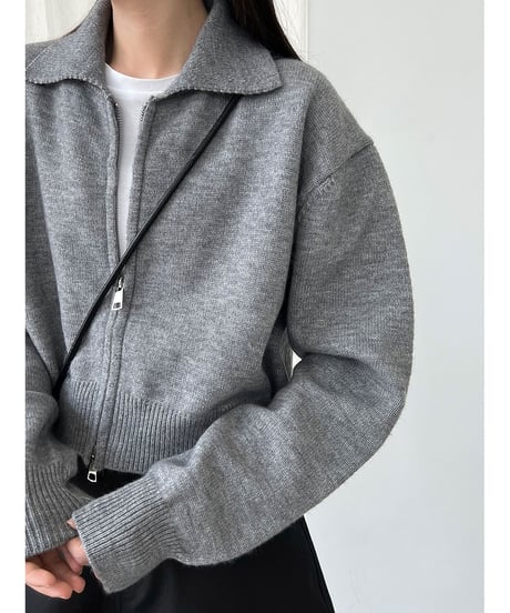 zip knit cardigan / 4color　hm3217