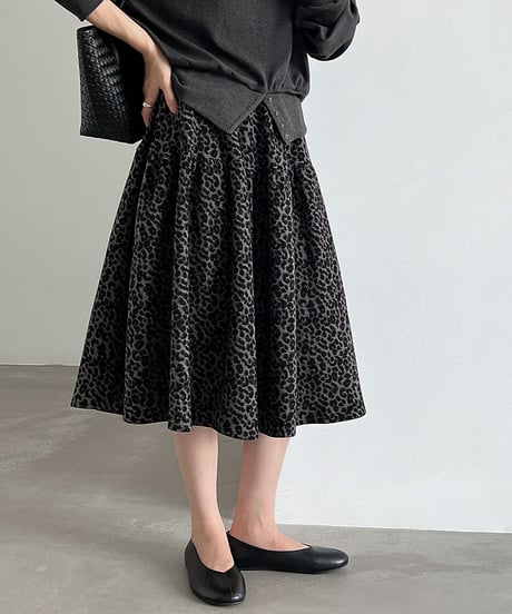 leopard flared skirt　hm3246