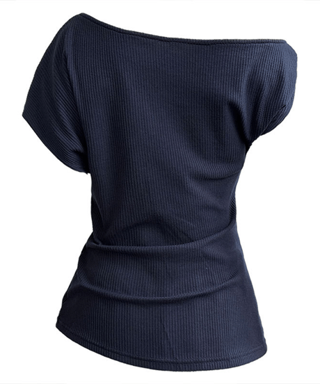 asymmetric ribbed top / 2color　hm3019