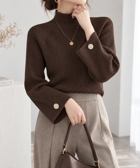 half turtle rib knit / 4color　hm1719