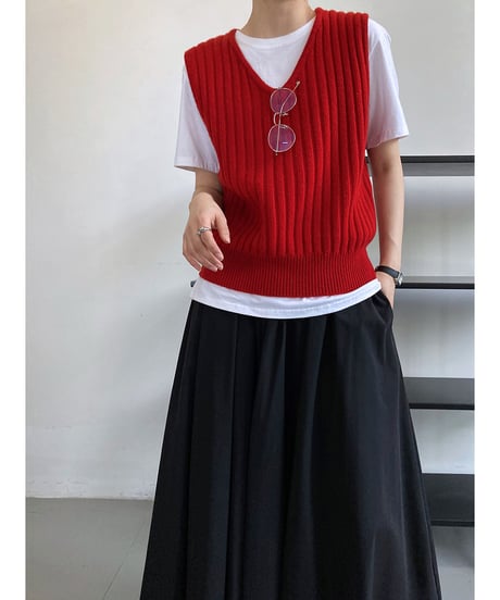 pleated flare skirt / 3color　hm3204