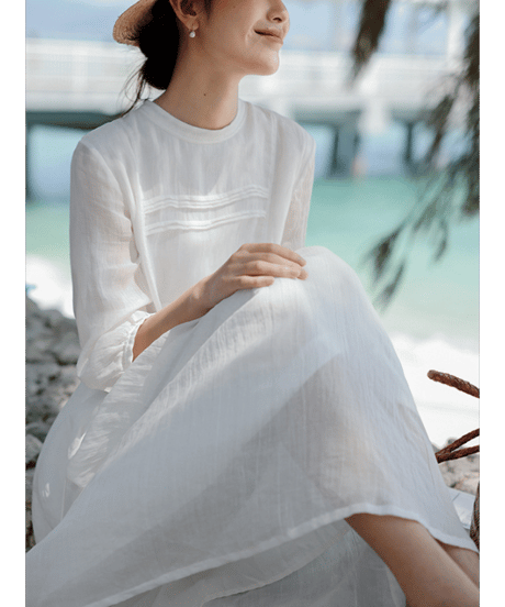 linen tie dress　hm2994