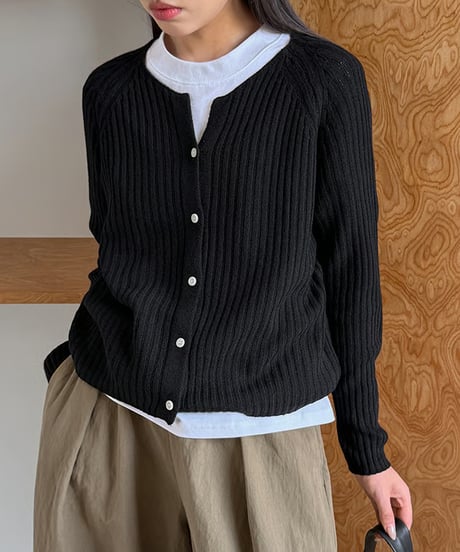 ribbed knit cardigan / 4color　hm3283