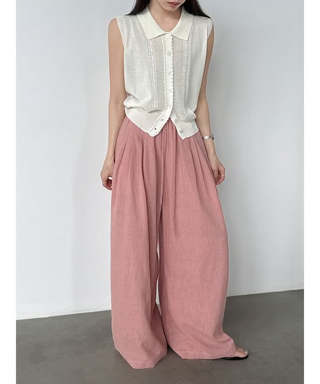linen wide pants / 3color　hm3016