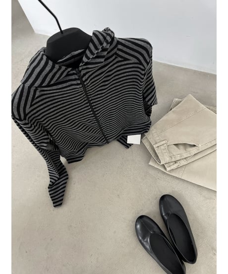 striped hood parka　hm3234