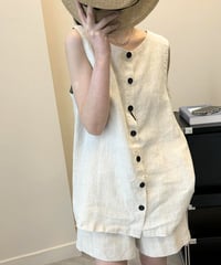 sleeveless shorts set / 2color　hm2996