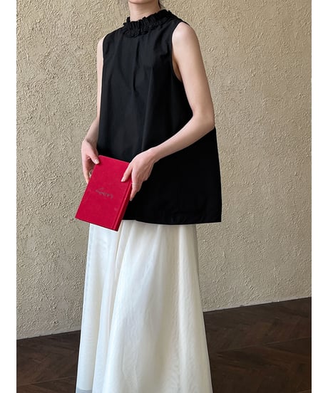 ruffle sleeveless blouse / 2color　hm3011