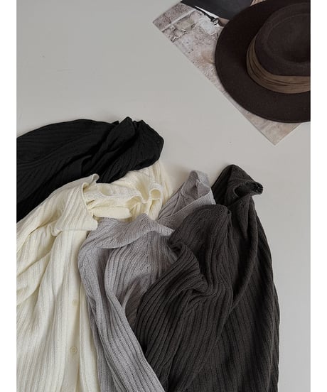 ribbed knit cardigan / 4color　hm3283