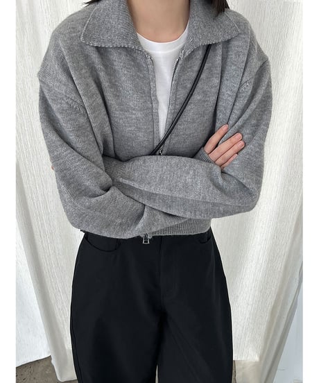 zip knit cardigan / 4color　hm3217