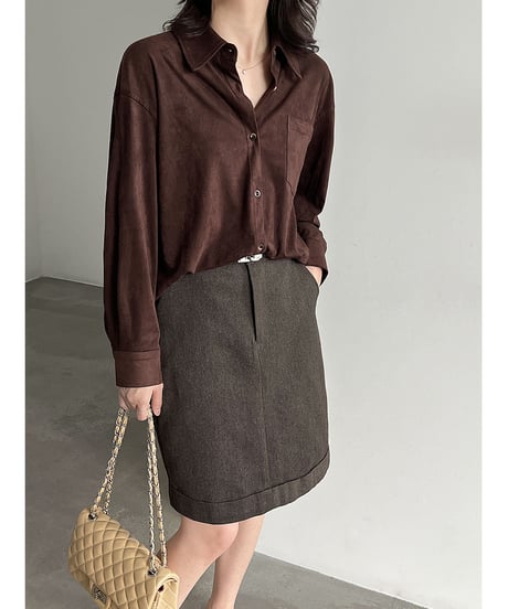 suede touch shirt / 2color　hm3259