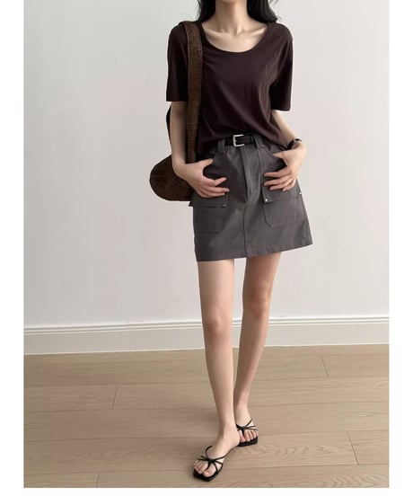 wide neck t-shirt / 7color　hm2280