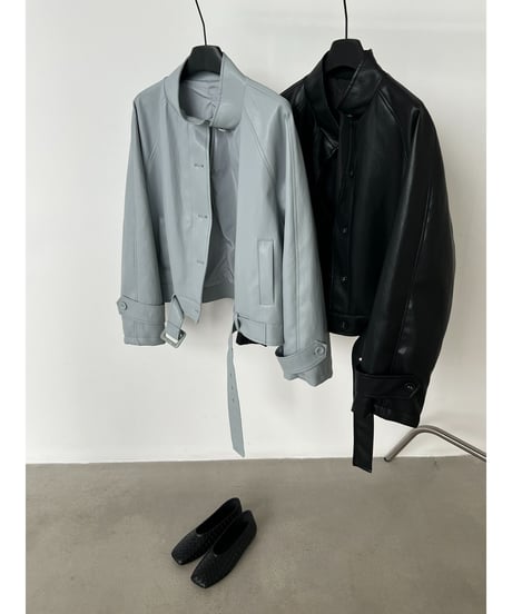 belted biker jacket / 2color　hm3248
