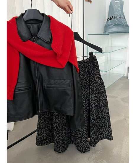 leather zip jacket　hm3236