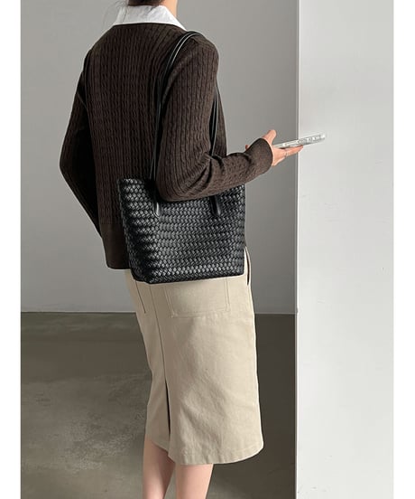 layered knit cardigan / 2color　hm3253