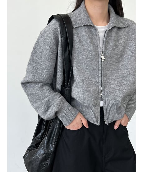 zip knit cardigan / 4color　hm3217