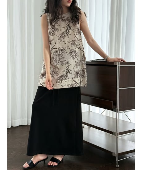 drawstring long skirt / 3color　hm3012